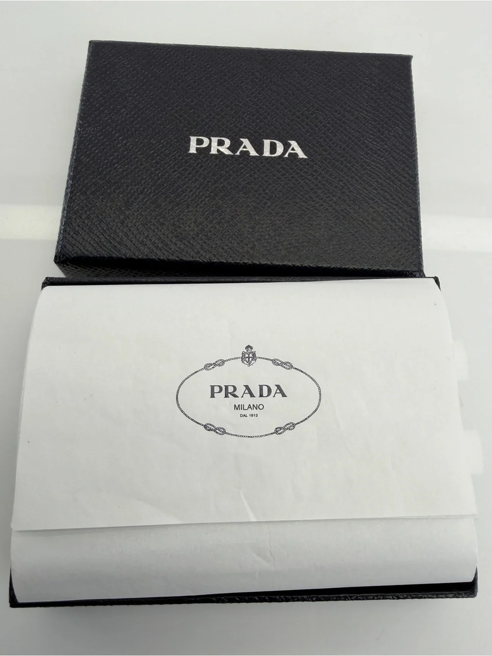 PRADA Saffiano Leather Cardholder in Blue